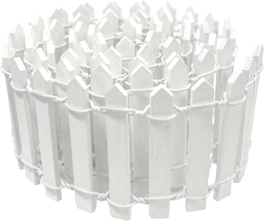 35 Inches Mini Fairy Garden Fence DIY Small Wood Decorative Picket Fence Micro Landscape Miniature Ornaments for Dollhouse, Crafts, Diorama Project, Plant Pot, White