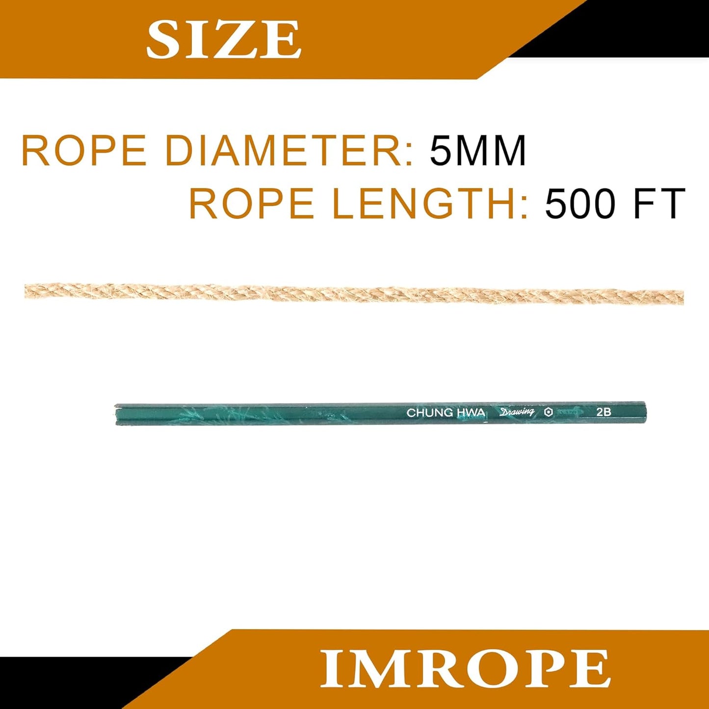 5mm x 500 Feet Natural Jute Rope, Twine for Gardening Tomato Climbing Plant Tie Floristry Crafts Gift Wrapping Packing Decor