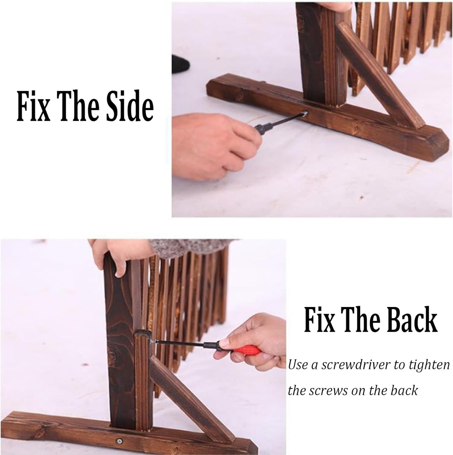 Expandable Wooden Lattice Fence - Retractable Garden Trellis Panel for Climbing Plants, Freestanding Pet Screen Wall, No-Dig Vertical Rack, Outdoor Yard Decor (White, 82.67"x39.37")