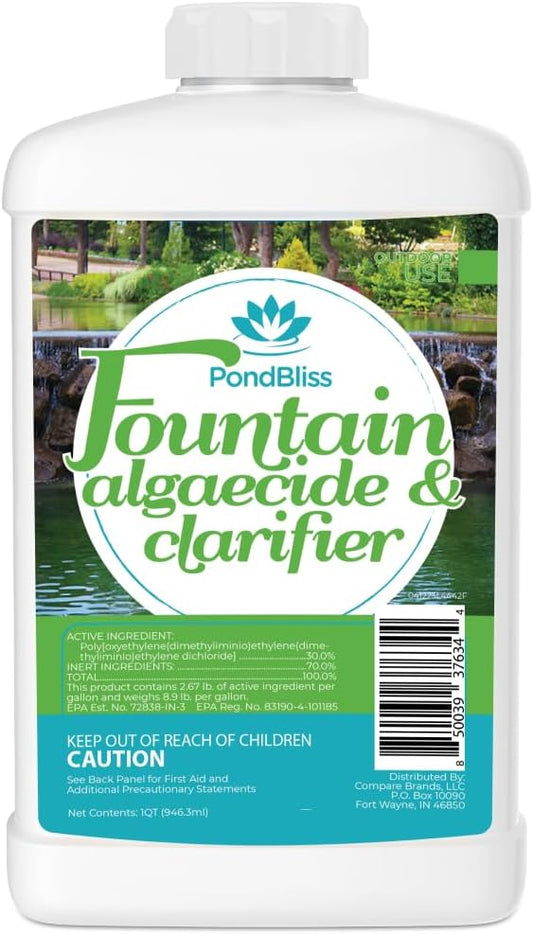 Algaecide for Fountains – Clarify and Controls Algae for Large and Small Fountain (8 oz)