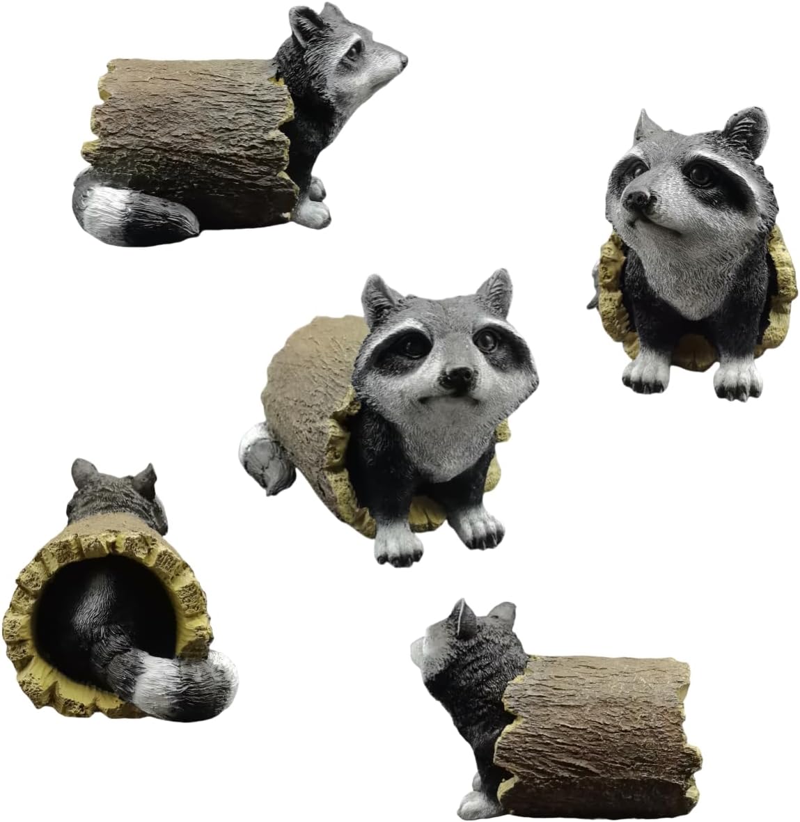 coolboy Outdoor Raccoon Statue Garden Decoration,Cute Raccoon Sculpture Art Interior Office Home Décor,Resin Animal Figurine Art Decoration for Garden Yard Lawn