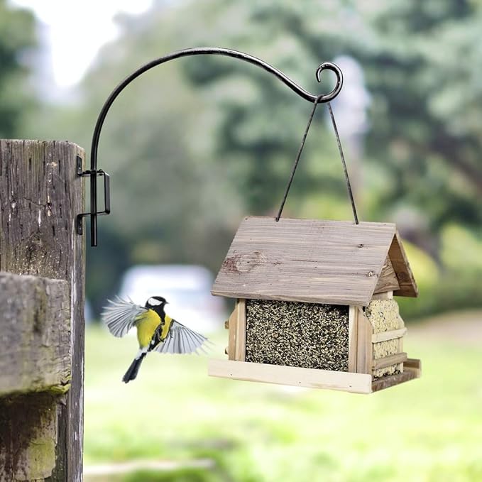 Swivel Bird Feeder Hanger Hook: Swivel Hanging Plant Bracket Outdoor - Wall Mount Swivel Hanging Hook for Bird Feeder 12-Inch