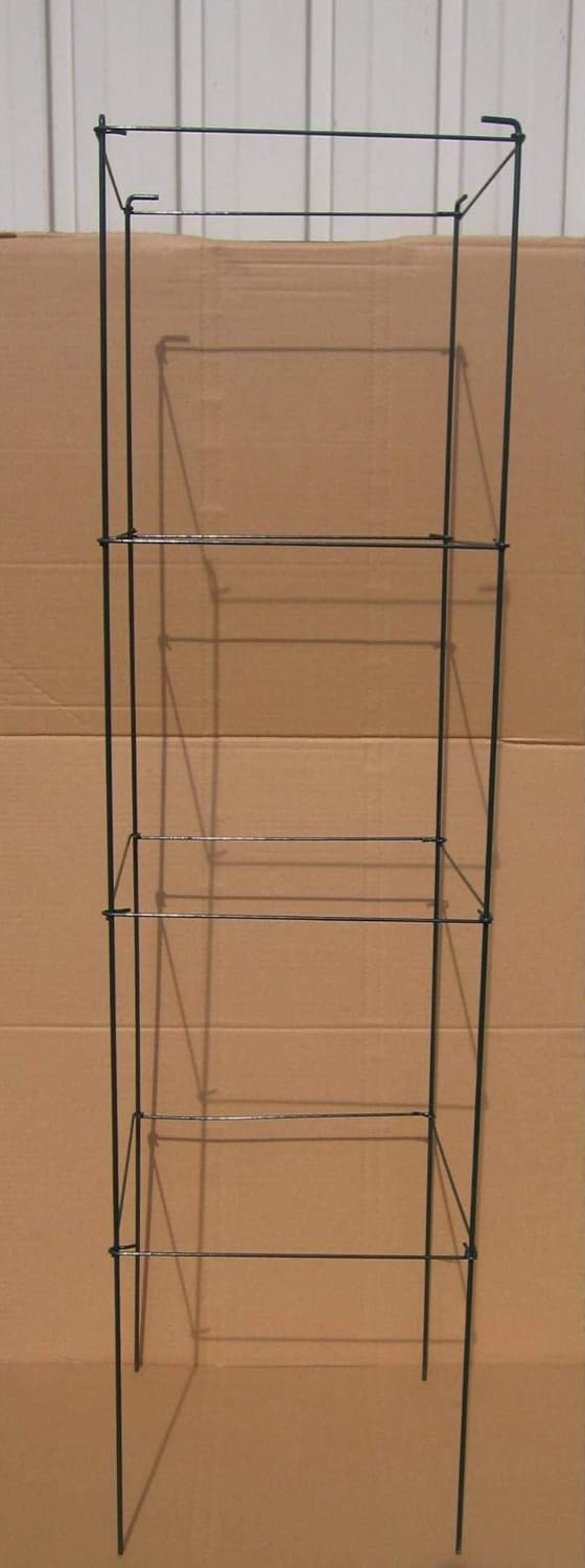 Green Square Folding Tomato Cage Plant Support Stake Tower 12 inch by 46 inch, Pack of 2 Sets
