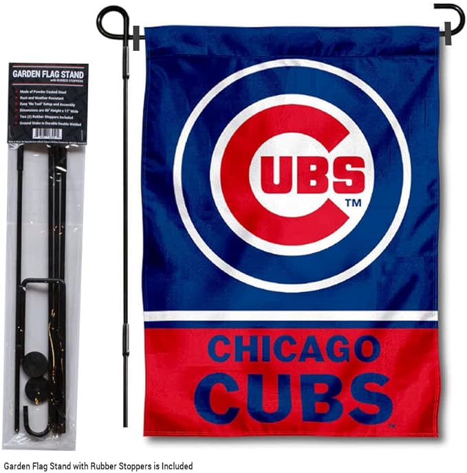 WinCraft Chicago Baseball Garden Flag with Stand Holder