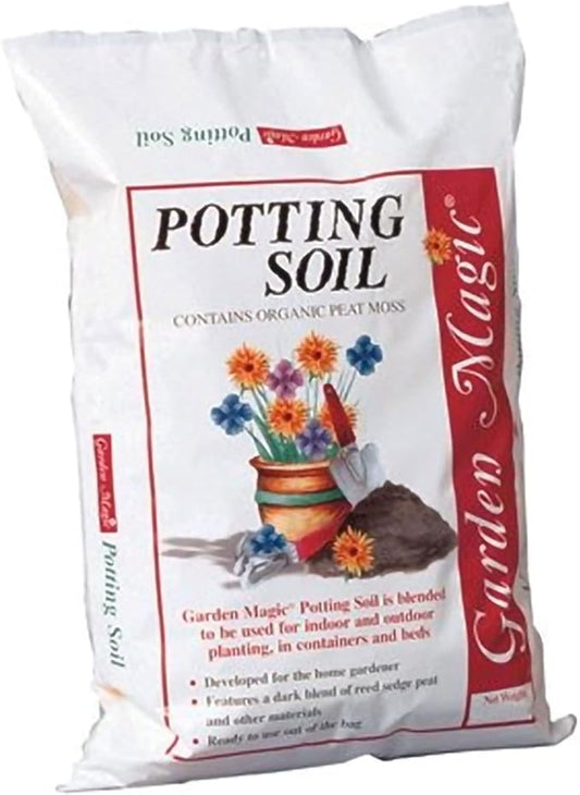 Michigan Peat 20 Pound Bag of Garden Magic General Purpose Moisture Retaining Potting Soil Mix for Indoor and Outdoor Planting