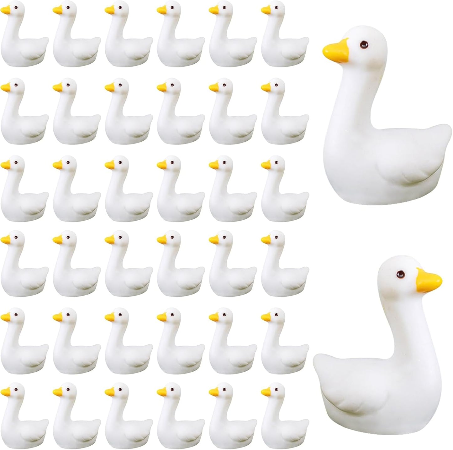 50pcs Mini Tiny Goose Figurines - Resin Geese Animal Statues for Halloween Decorations, DIY Crafts, Party Gifts, Stocking Stuffers, Micro Landscape Ornaments to Hide,Small Desk Goose Decor