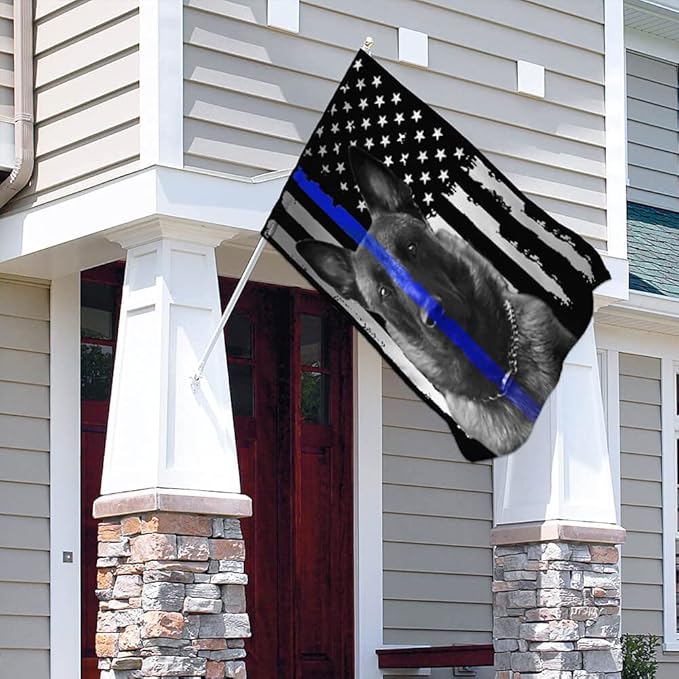 FLAGWIX American Flags, Belgian Malinois, Police Dog, K9 Fla - 4th of July Decorations for Home, Garden, House Flag 30x40 - USA House Garden Flags Premium Polyester, Decorative Outdoor Flags