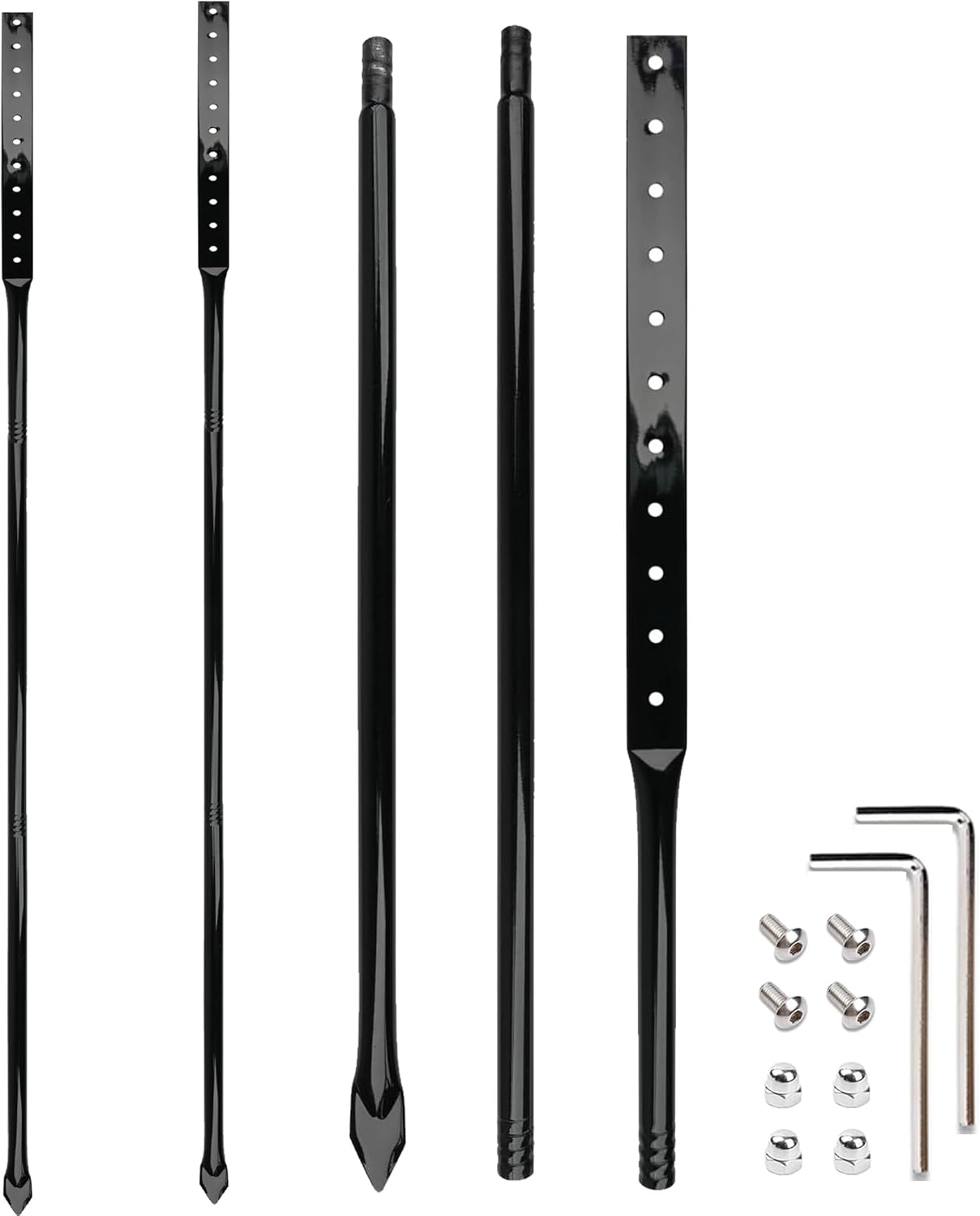 2Pcs 54 Inches Heavy Duty Metal Stakes for Yard Sign, with Screws Hardware, for Outdoor Lawn Bar Parking Garage Event,Black