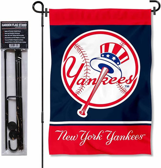 WinCraft NY Yankees Throwback Retro Garden Flag and Pole Stand Mount