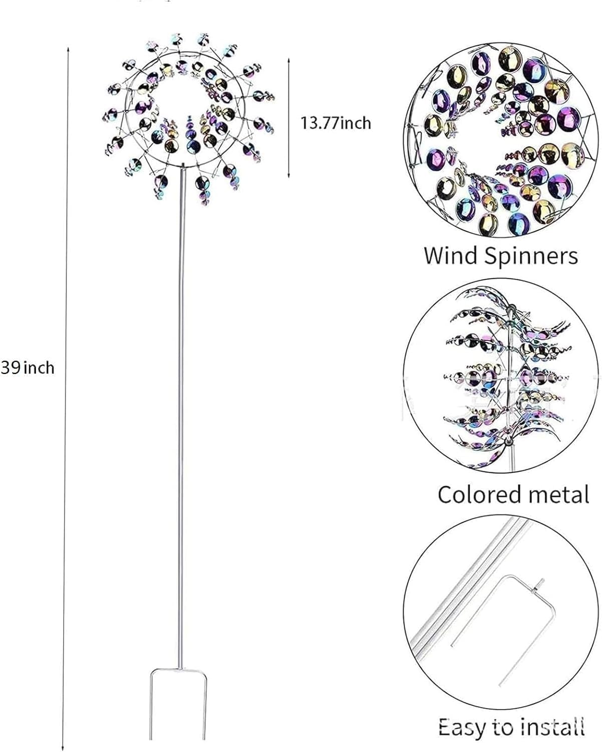 Generic Shirem Magical Metal Windmill, Kinetic Wind Sculptures & Spinners, 3D Wind Spinner, Kinetic Spinner, Enchanting Wind Spinner for Yard and Garden.