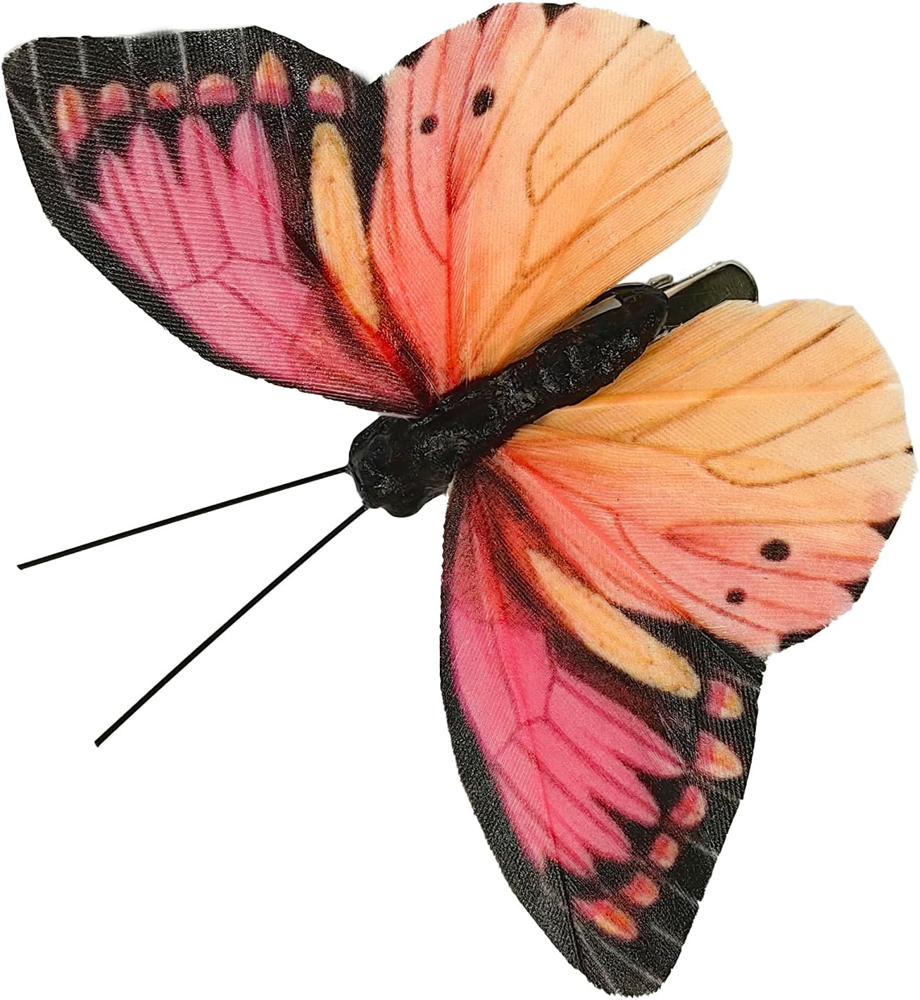 Cartanfill- Artificial Feather Simulation Butterfly Party Decoration Set, a Set of 12 Pieces with Clips, Used for Home Decoration in 12 Colors.… (B Clip)