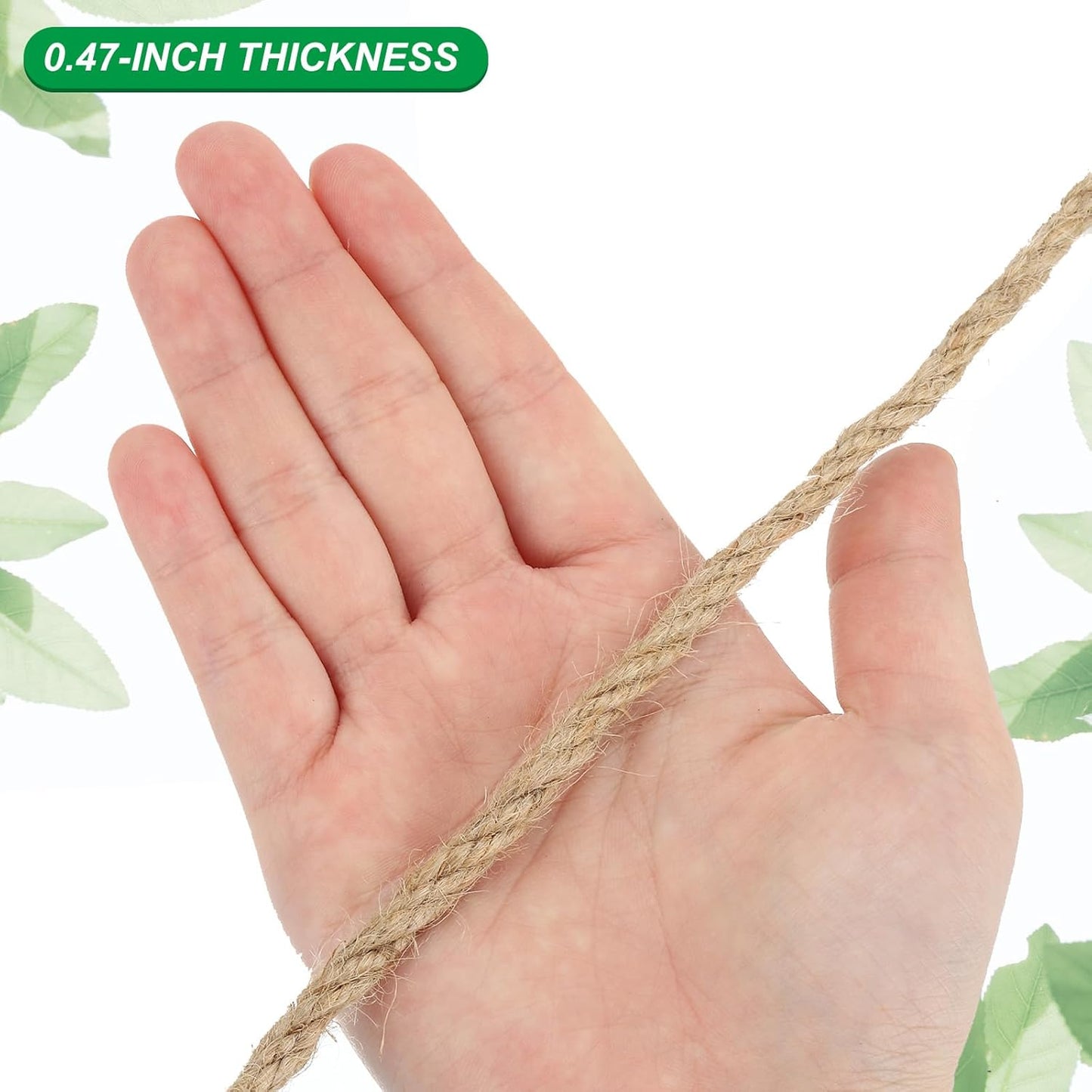 PATIKIL 1/2" x 25 ft Twisted Manila Rope Jute Ropes Natural Thick Jute Twine Burlap for Docks Railings Bundling Craft Tug of War Decorating