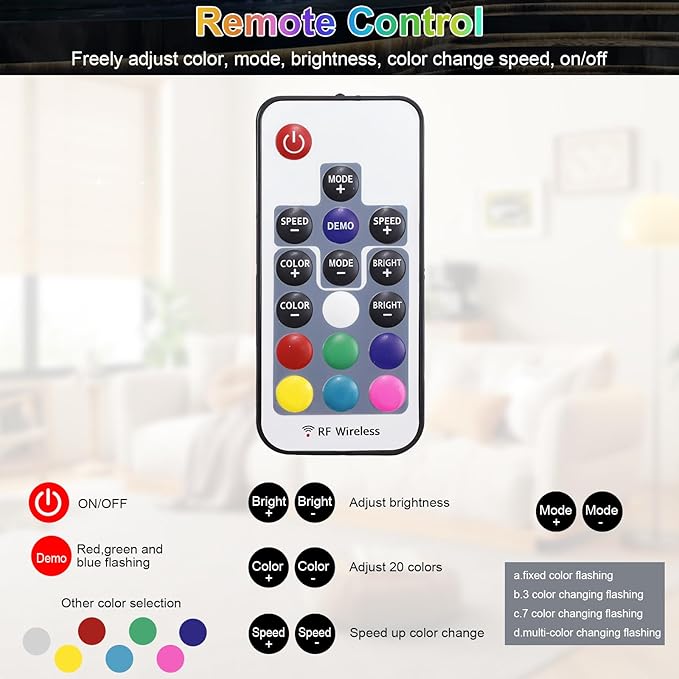 RGB Underwater Pond Lights, 20 Colors Dimmable Fountain Lights with Timer, IP68 Waterproof Underwater Submersible Led Lights with Remote Control for Outdoor Ponds Aquarium Garden Pool (Set of 4)