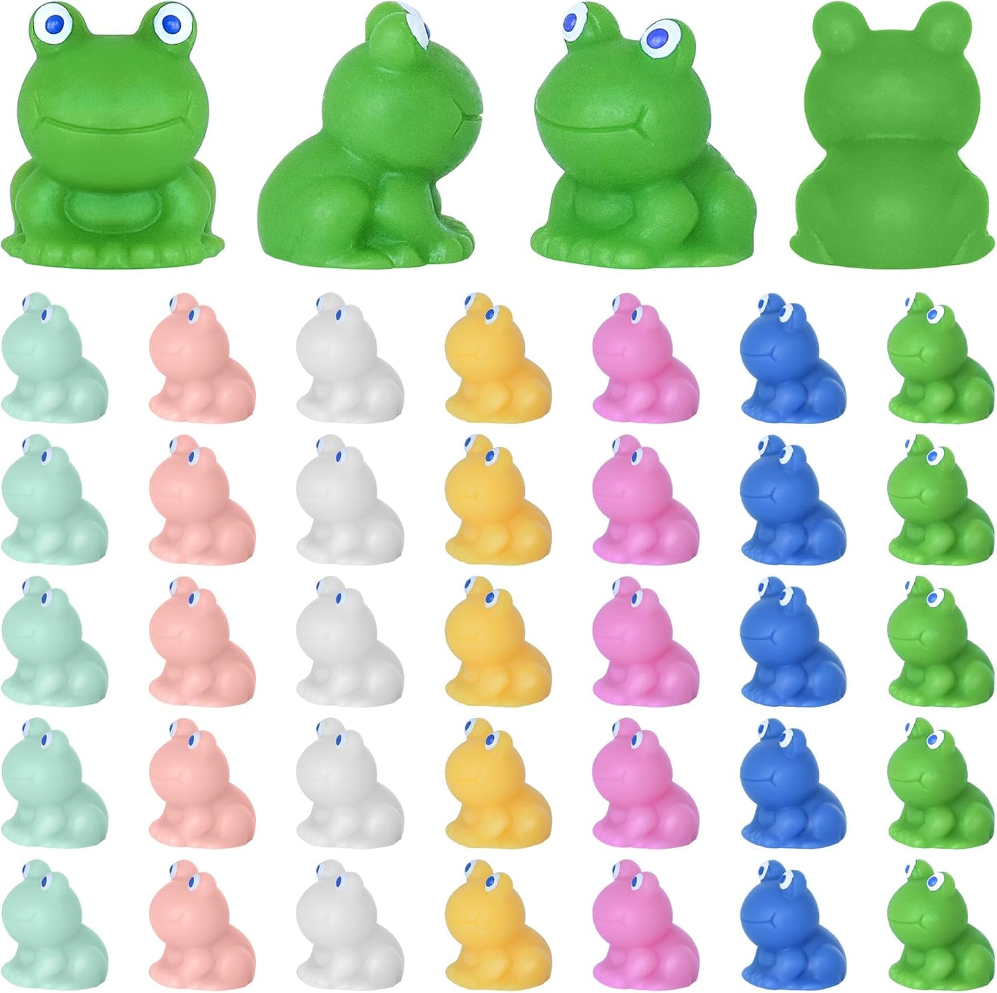 50 PCS Mini Frogs Garden Decor Tiny Plastic Frogs Miniature Resin Frog Figurines for Fairy Garden Miniature Moss Landscape Decoration (Multi Colors)