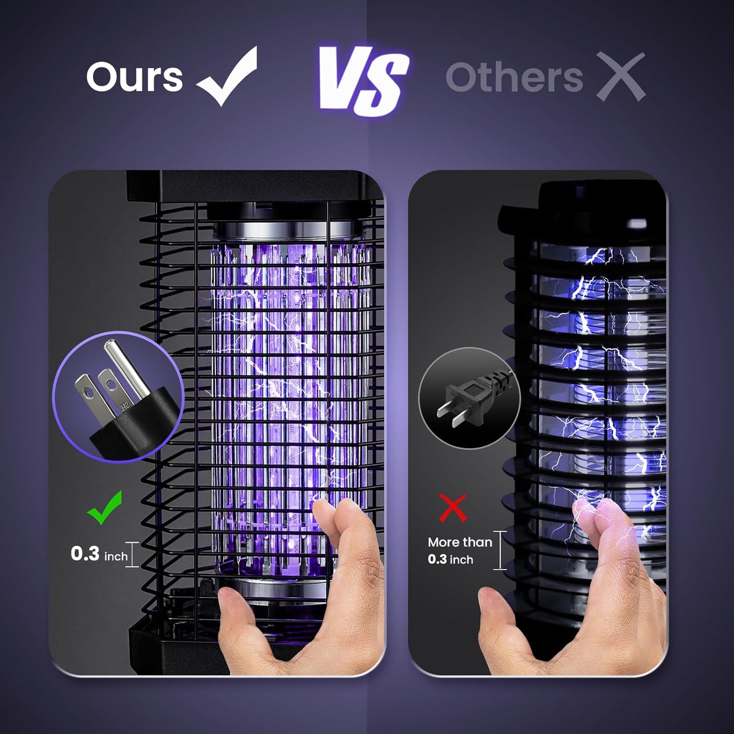 LiBa LED Bug Zapper Outdoor Indoor, Electric Mosquito Zapper Fly Trap Lamp, 10 Years Lifespan, 6.5ft Power Cord, Insect Killer Light for Home Yard Garden Patio Farm, High Voltage, IPX4 Rainproof