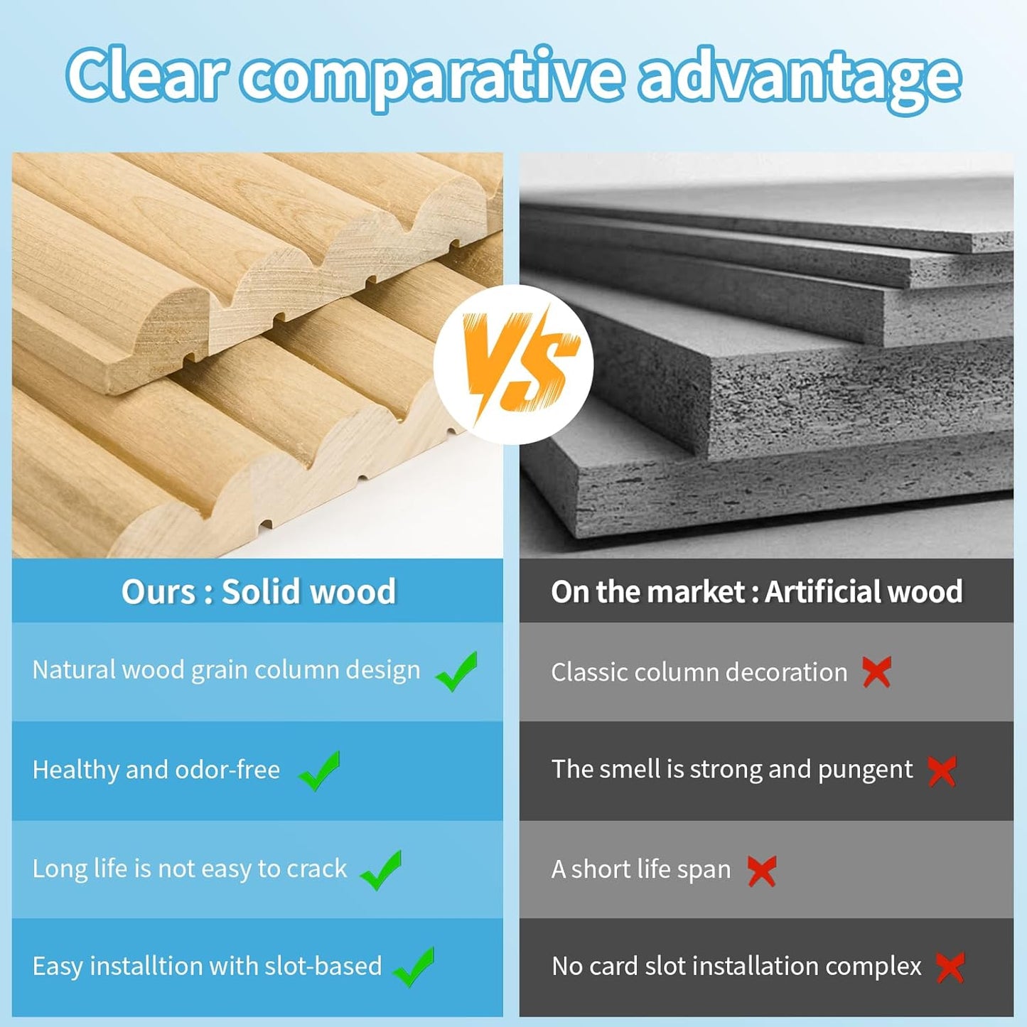 Art3d 4 Pc 96"x5.7" Wood Slat Wall Panel for Interior, Ceiling and Decoration, Semi-Cylinder Design, 15.2 SqFt