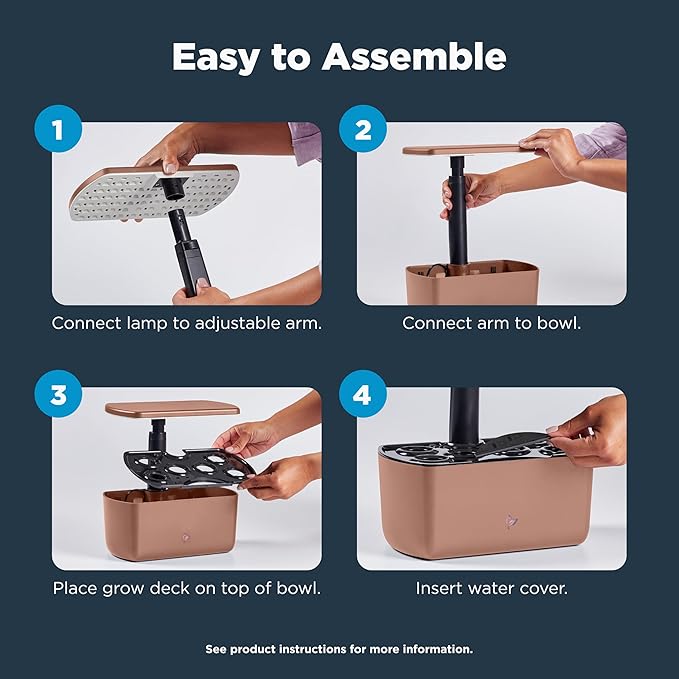 AeroGarden Harvest Lite in Mocha, Soil-Free Indoor Hydroponic Garden with LED Grow Light for Year-Round Gardening of up to 6 Herbs and Vegetables
