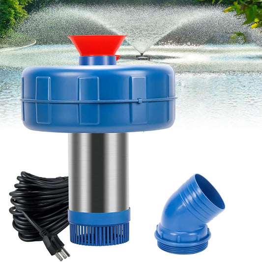 Stainless Steel Pond Fountain Aerator, 1HP 110V Stainless Steel Pond Jet System Fully Automatic Powerful Lake Floating Fountain for Ponds, Lakes