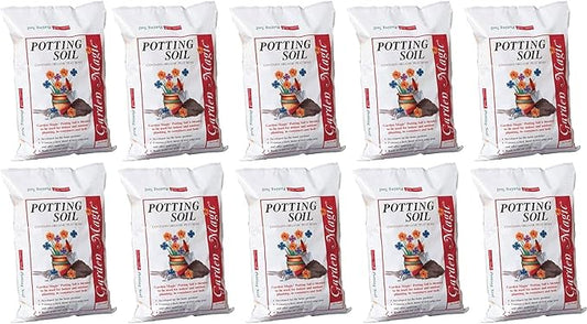 Michigan Peat 5720 Garden Magic General Purpose Potting Soil Mix for Indoor Outdoor Planter Container Gardening, 20 Pound Bag (10 Pack)