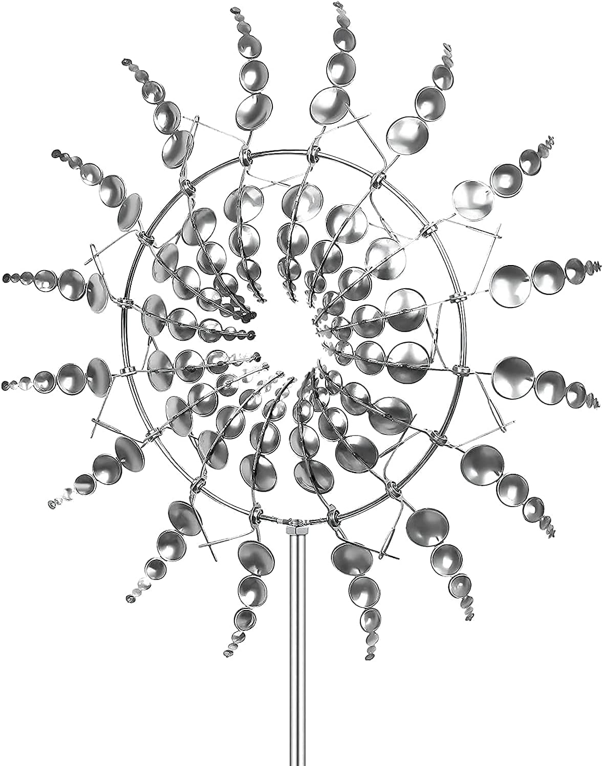 Unique and Magical Metal Windmill, 3D Wind Powered Kinetic Sculpture, Wind Spinner Solar, Wind Spinners for Yard and Garden, Windmill Catchers Outdoor Patio Decoration