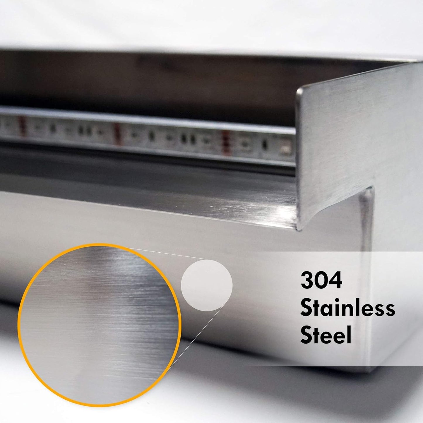 HALF OFF PONDS Steel Elegance 24" Color Changing Lighted Stainless Steel Spillway - STE24CC-HOP