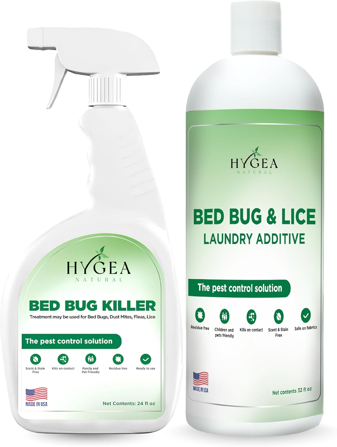 Bed Bug & Lice Elimination Combo Kit - Includes 24 oz lice & Bed Bug Spray and 32 oz Lice & Bed Bug Laundry Additive - Gentle Formula