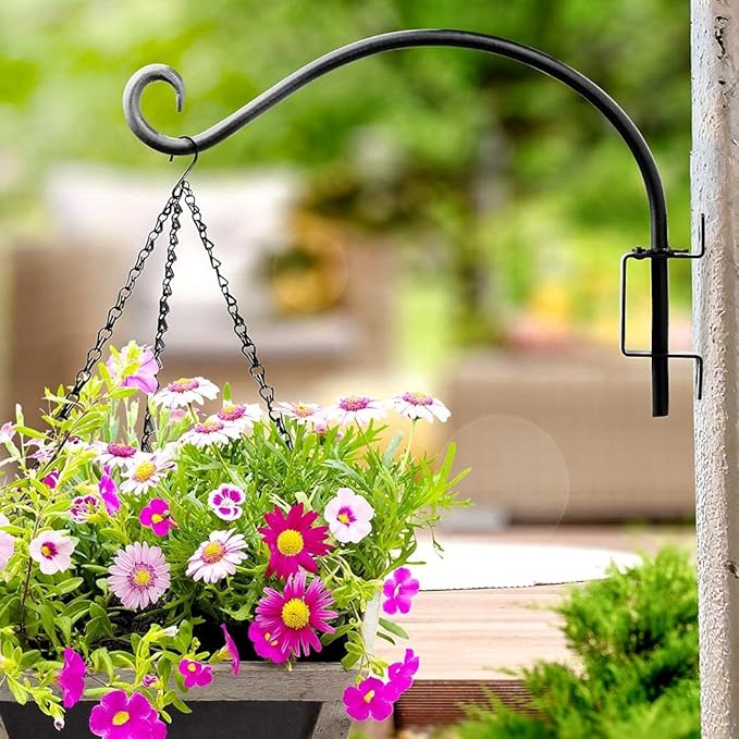 Qiang Ni Swivel Plant Hanger Bracket: Bird Feeder Hanger for Outdoor Wall Mount (12 - A, 12 Inch)