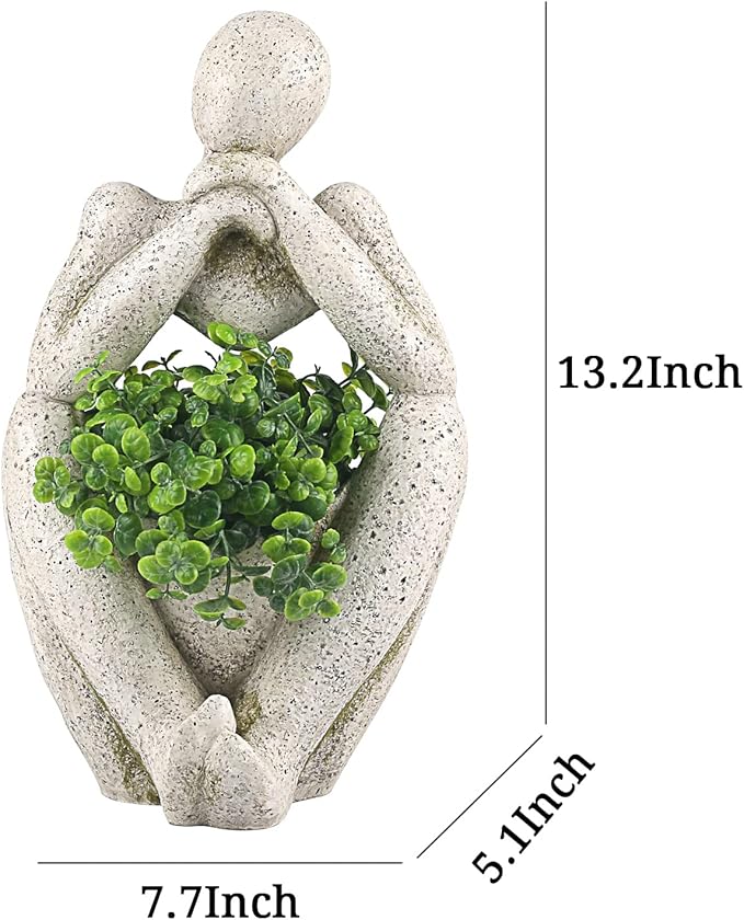 Large Planters for Outdoor Indoor Plants Head Face Planter Pot Unique Succulent Planters Flower Vase with Drainage Hole Thinker