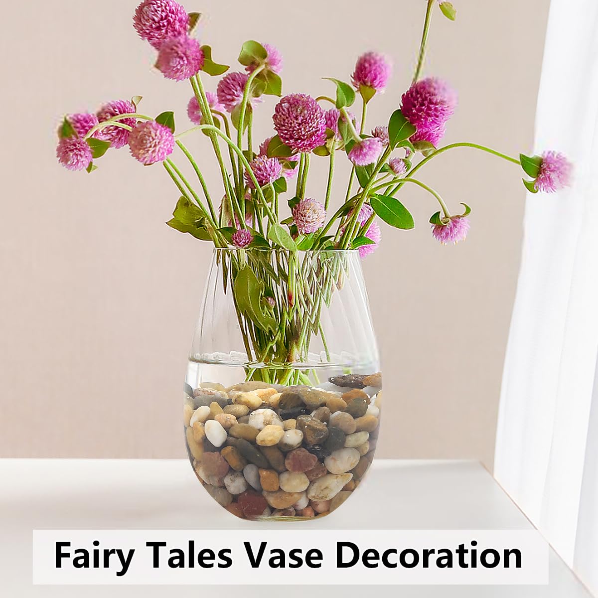 10LB Succulent and Cactus Gravel Pebbles, 3/8 Inch Decorative Polished Stones, River Rocks for Plants, Vases, Aquariums, Terrarium and Outdoor Gardening, Natural