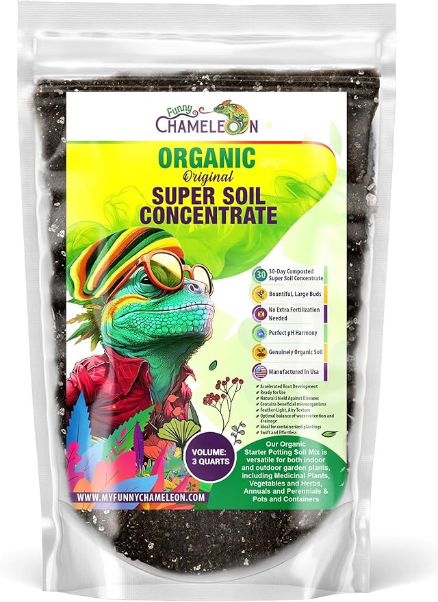 Organic Original Super Soil Concentrate with Mycorrhizae – Living Soil Boosts Roots & Buds for Seeds & Clones - Indoor & Outdoor Growing - Mix 1:4 with Topsoil Potting Soil (3 quarts)
