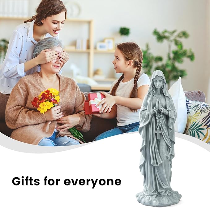 Virgin Mary Praying Statue 31.49 Inch Tall Outdoor Garden Religious Garden Statue Mary Statue Outdoor Yard Patio Deck Home Entryway Hallway Sculpture Magnesium Oxide Stone