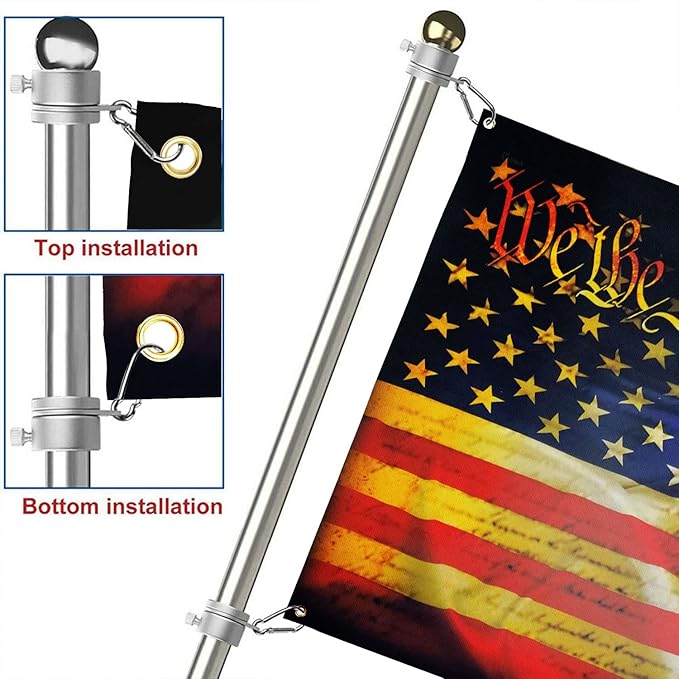 FLAGWIX 3x5 ft American Patriotic Gadsden Flag - Double Sided, Heavy Duty Canvas, Fade Resistant - Patriotic American House Flags, 4th of July Decorations For Indoor, Outdoor Decor Flag with Grommets