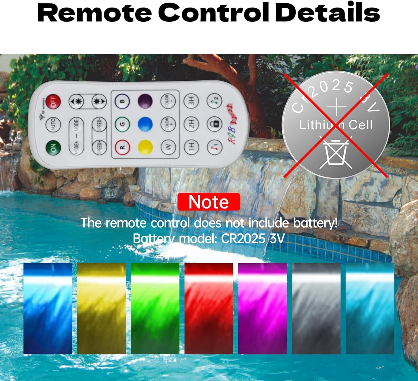 Pond Waterfall Spillway, APP Control Multi-Color LED Light Outdoor Pool Fountain, Acrylic Water Spillway Koi Fountains Kit for Garden Patio Swimming Pool Decoration - 23.6"x7.8"x3.9"