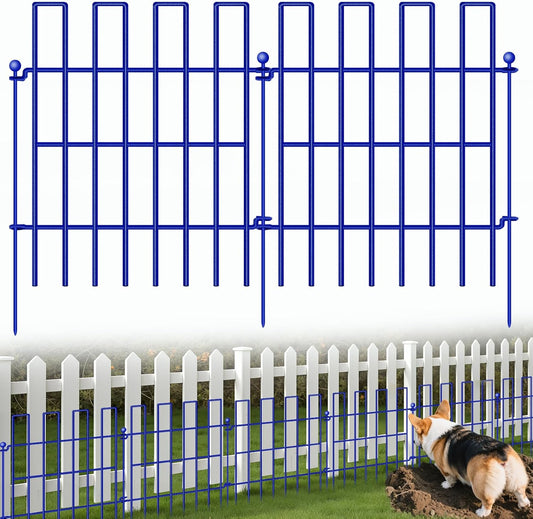 Animal Barrier Fence, 25 Panels Garden Fence Animal Barrier, 27 ft(L)×17 in(H), No Dig Fences for Dogs and Rabbits, Rustproof Metal Garden Fencing, Under Fences Border Barrier for Outdoor, Yard, Patio