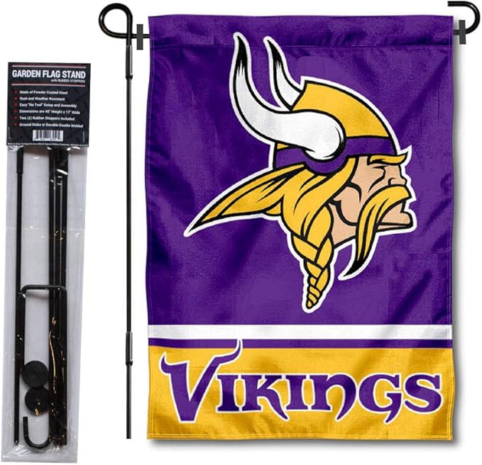 WinCraft Minnesota Vikings Garden Flag with Stand Holder