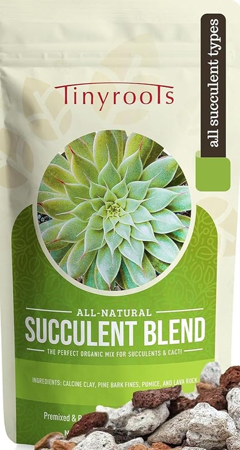 Succulent and Cactus Soil Mix – Fast-Draining 2.25 Qt Indoor/Outdoor Blend with River Sand, Double-Sifted Bark & Calcined Clay, Root Rot Resistant, Greenhouse-Grade Quality