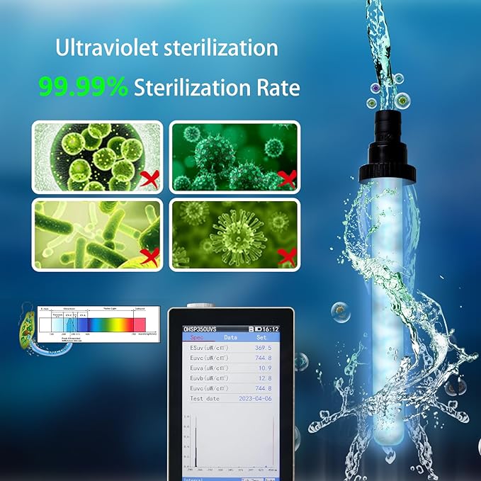 UV Pond Water Clarifier for 10-100 Gallon, UV Light for Green Killing Machine, Swimming Pool, Spa, Large Fish Tank, Cold Plunge, Ultraviolet Clarifier for Green Water