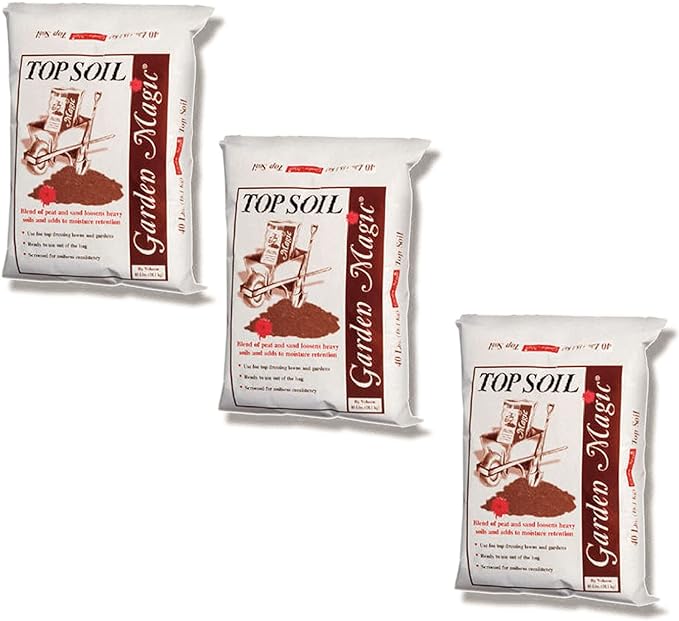 Michigan Peat Garden Magic Indoor and Outdoor Organic Planting Potting Topsoil Mix with Perlite Blend and Moisture Retention, 40-Pound Bag (3 Pack)