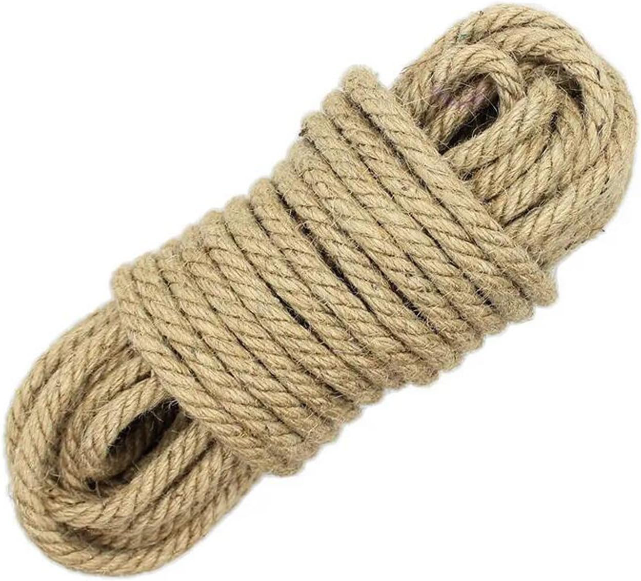 5/16 inch (8mm) x 164 ft (50Meter) Natural Sisal Hemp Rope Heavy Duty Thick Twine for Cat Scratcher Post Tree, Garden, Binding, Crafts Packing Material
