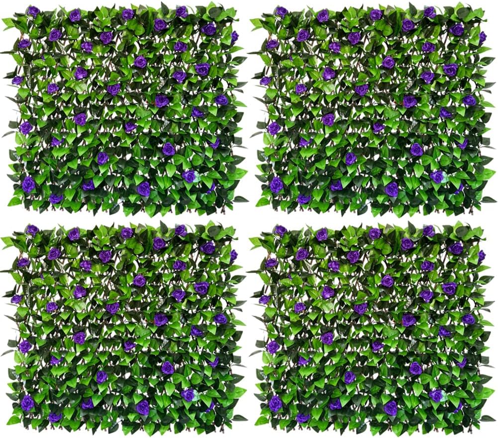 Expandable Fence Privacy Screen for Balcony Patio Outdoor,Decorative Faux Ivy Fencing Panel,Artificial Hedges
