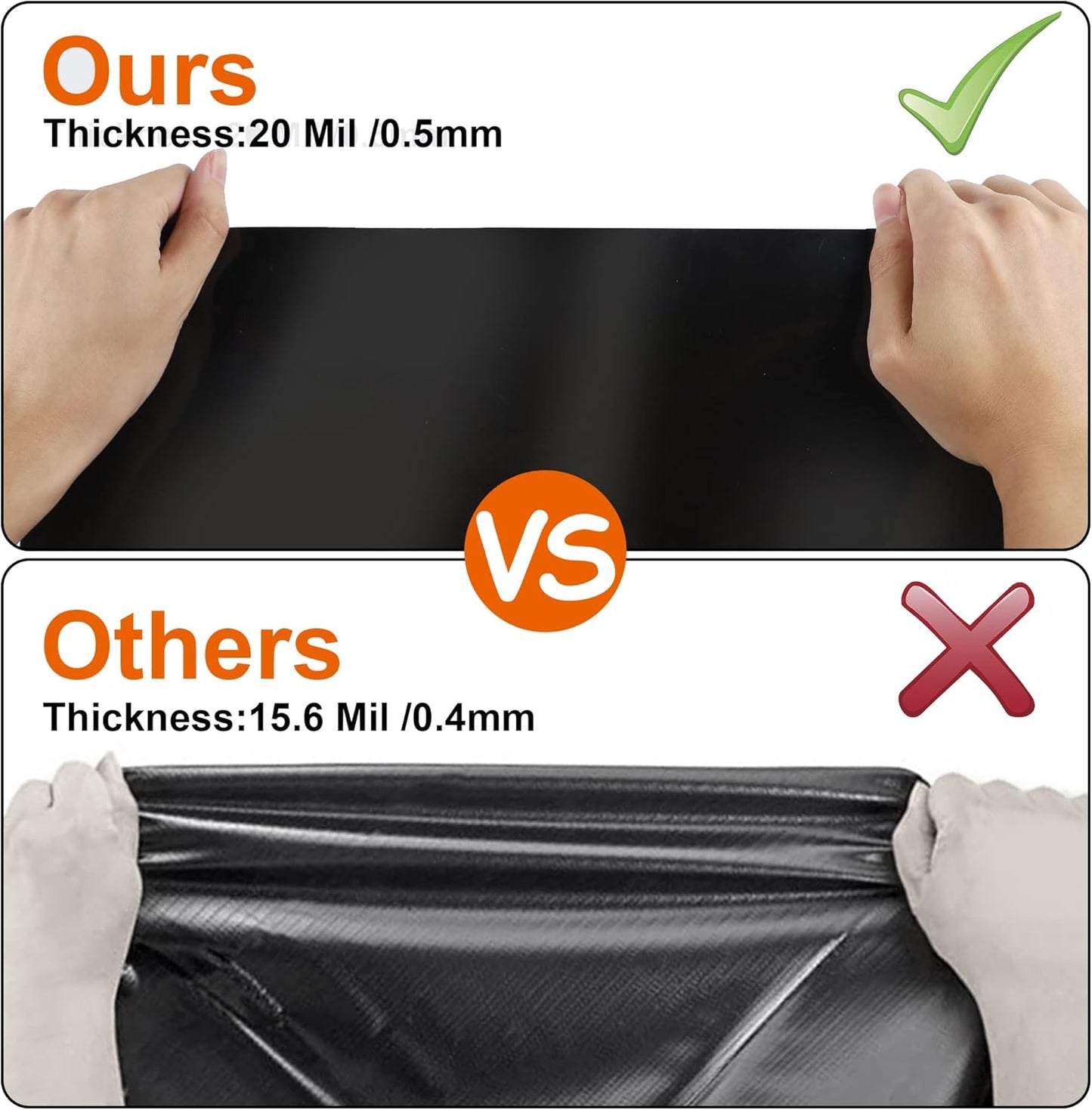 7 x 10 FT Pond Liner, 20 Mil Fish Pond HDPE Liner, Pond Liners for Outdoor Ponds, Koi Ponds, Garden Fountain, Waterfall