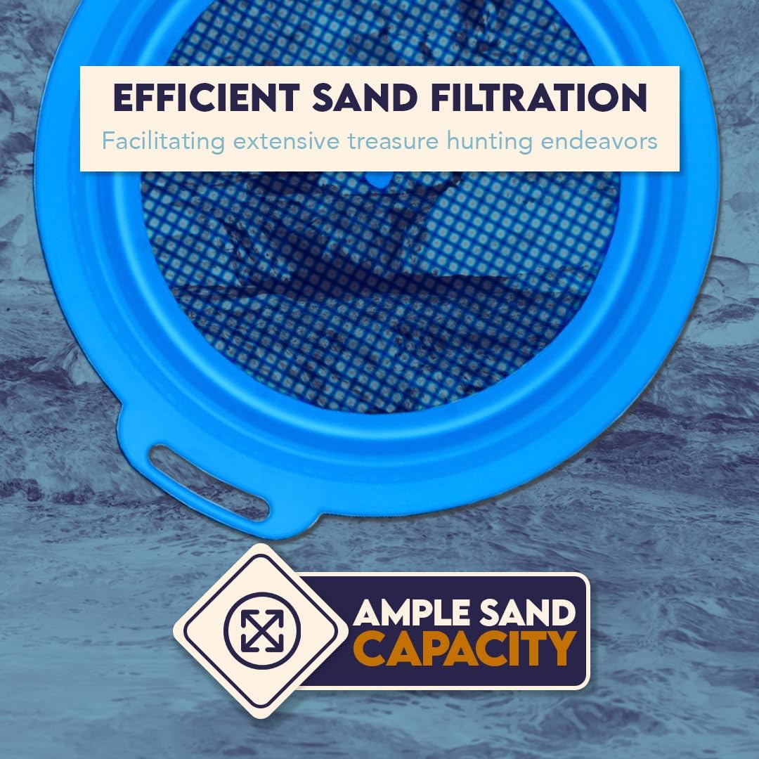 SE 6-Piece Set of 8.5" Plastic Sand Sifting Pans in a Mesh Bag, with 36 Holes Per Inch, in Red, Blue, and Green Colors