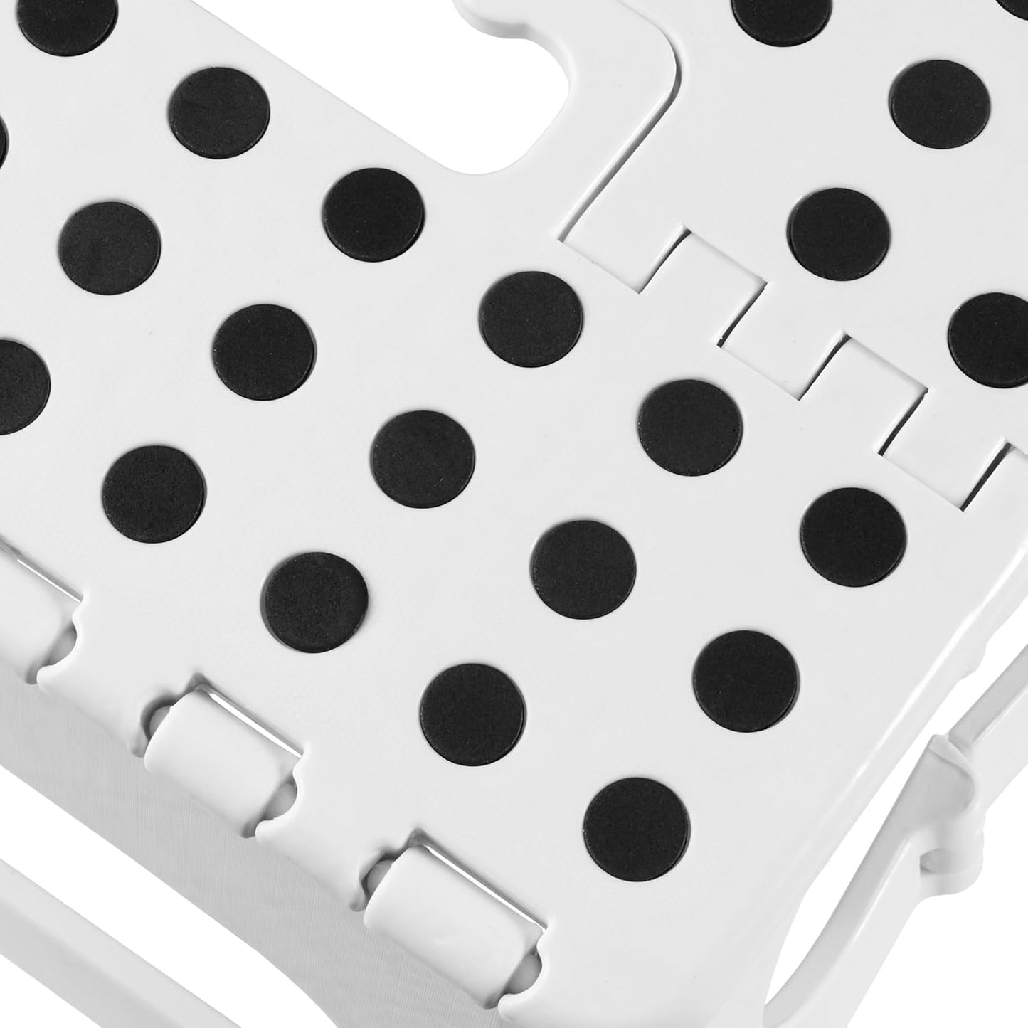 Casafield 13" Folding Step Stool with Handle, White - Portable Collapsible Small Plastic Foot Stool for Adults - Use in The Kitchen, Bathroom and Bedroom