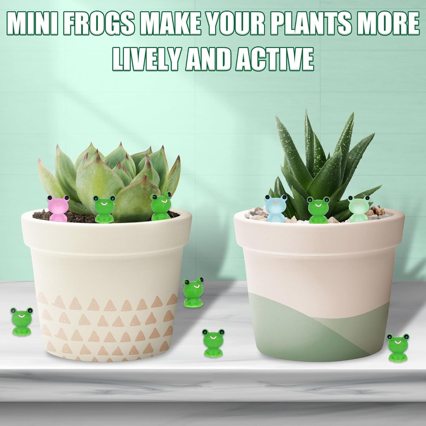 50 PCS Mini Frogs Garden Decor Tiny Plastic Frogs Miniature Resin Frog Figurines for Fairy Garden Miniature Moss Landscape Decoration (0.47 x 0.59 inches)