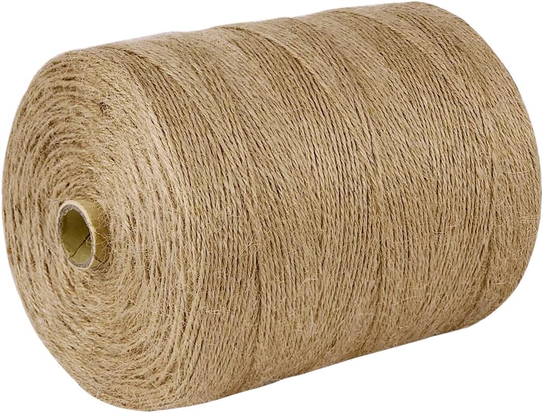 SMART&CASUAL 3600 Ft Natural Jute Twine String Thin Hemp for Craft Plant Garden Gift Wrapping Christmas Handmade Arts Decoration Packing String Home Decor (3600 FT * 2mm (3Ply))