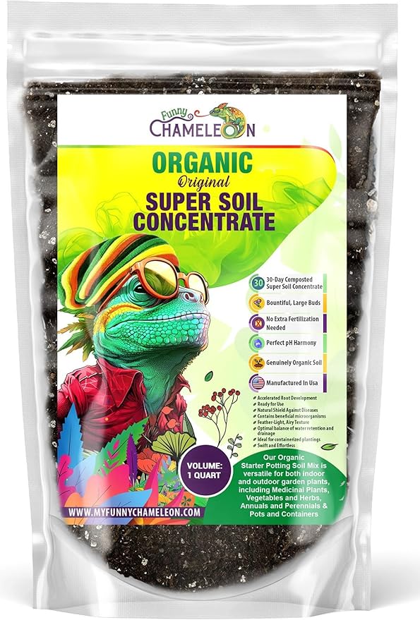 Organic Original Super Soil Concentrate with Mycorrhizae – Living Soil Boosts Roots & Buds for Seeds & Clones - Indoor & Outdoor Growing - Mix 1:4 with Topsoil Potting Soil (1 Quart)