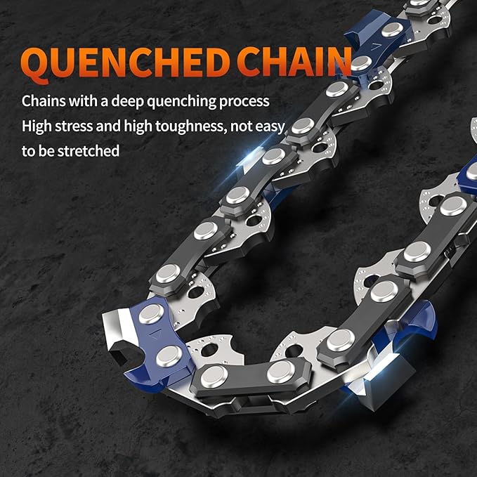 3Pcs 16 Inch Chainsaw Chain, 3/8" LP Pitch .043" Gauge 55 Drive Links,Replacement Chains for Portable Mini Chainsaw, Guide Saw Chain for Chainsaws (16"-55DL-3/8"LP .043"-3pcs)