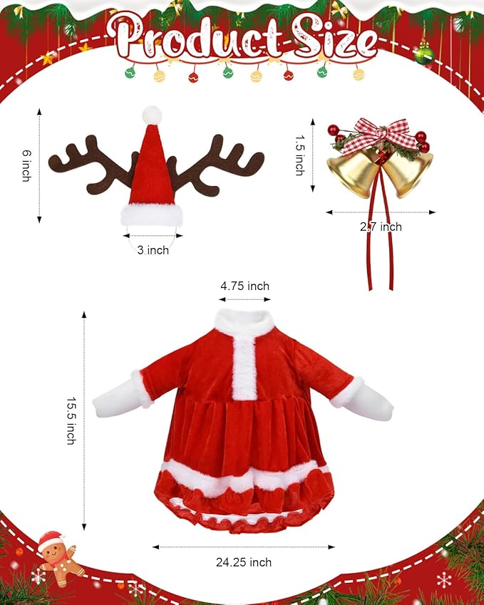 Christmas Porch Goose Outfits - Red Santa Claus Custome for 23 inch Porch Goose, Christmas Outdoor Decor for Lawn, Yard & Garden