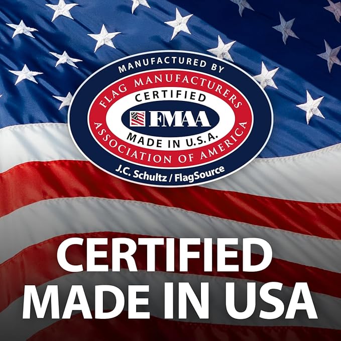 FlagSource FMAA Certified PolyExtra Polyester American Flag with Embroidered Stars and Sewn Stripes, Made in the USA, 4x6'
