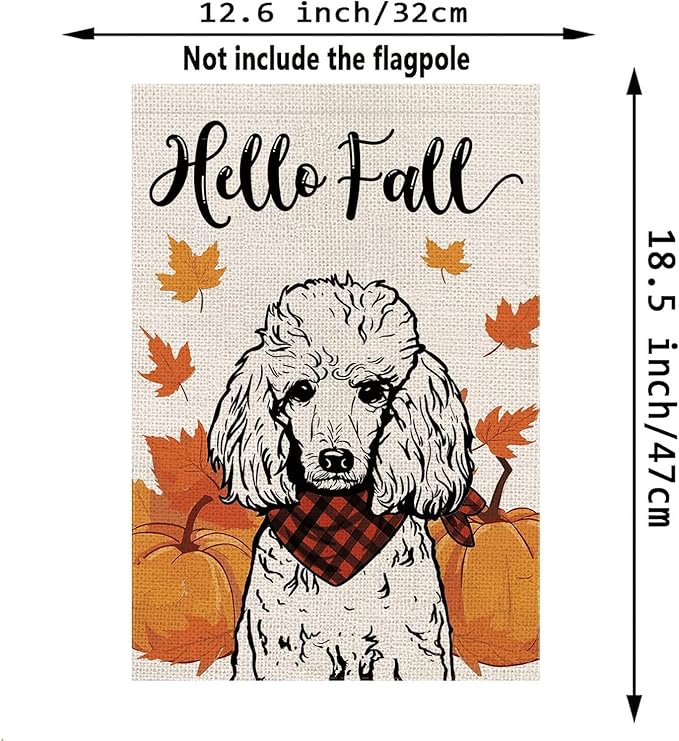 Seasonal Garden Flags Poodle Dog Double Sided Flags Set of 11 Holiday Farmhouse Indoor Outdoor Yard Lawn Christmas Gifts Decorations 12.5x18 Inch